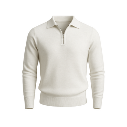 classic Half Zipper Knitted Polo Shirt