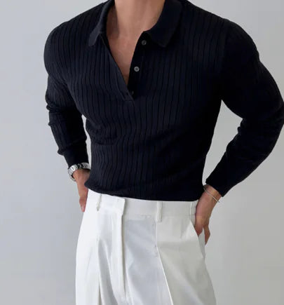 Classic Ribbed Knit Shirt