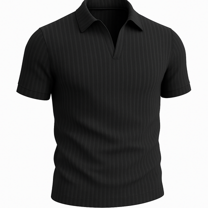 Classic Golf Polo Shirt Vertical Stripes