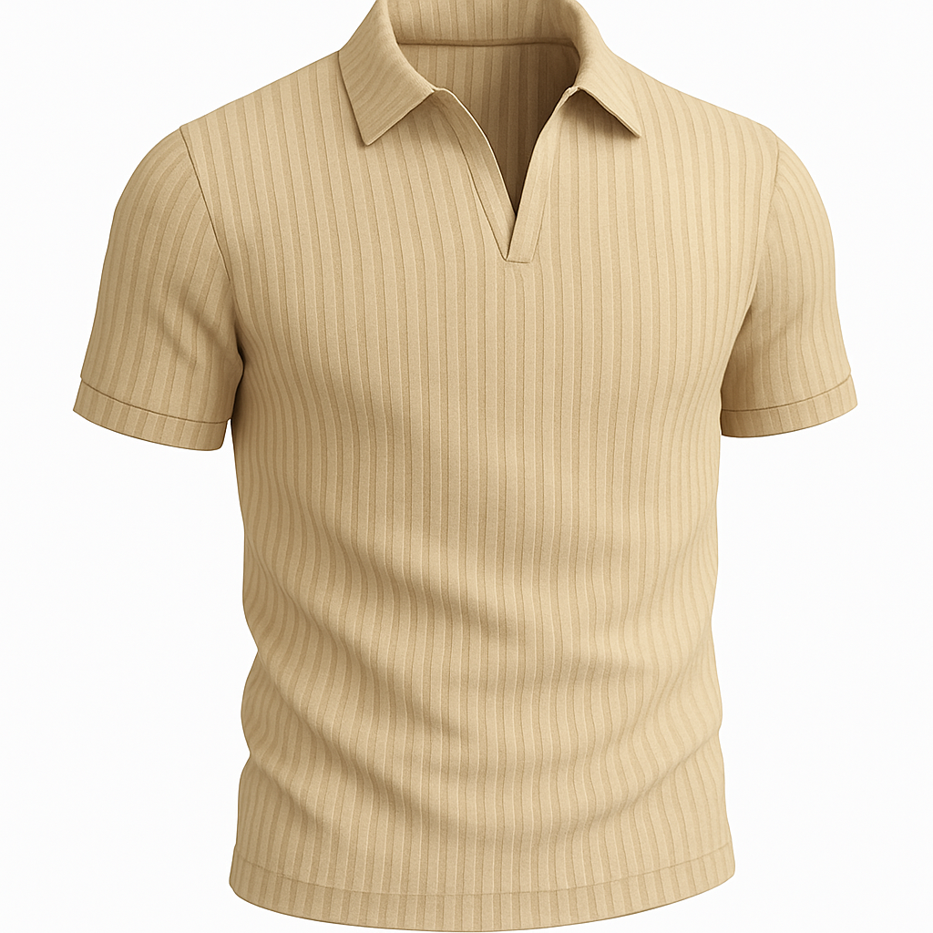 Classic Golf Polo Shirt Vertical Stripes