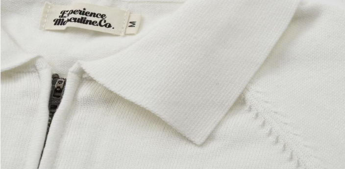 classic Half Zipper Knitted Polo Shirt