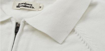 classic Half Zipper Knitted Polo Shirt