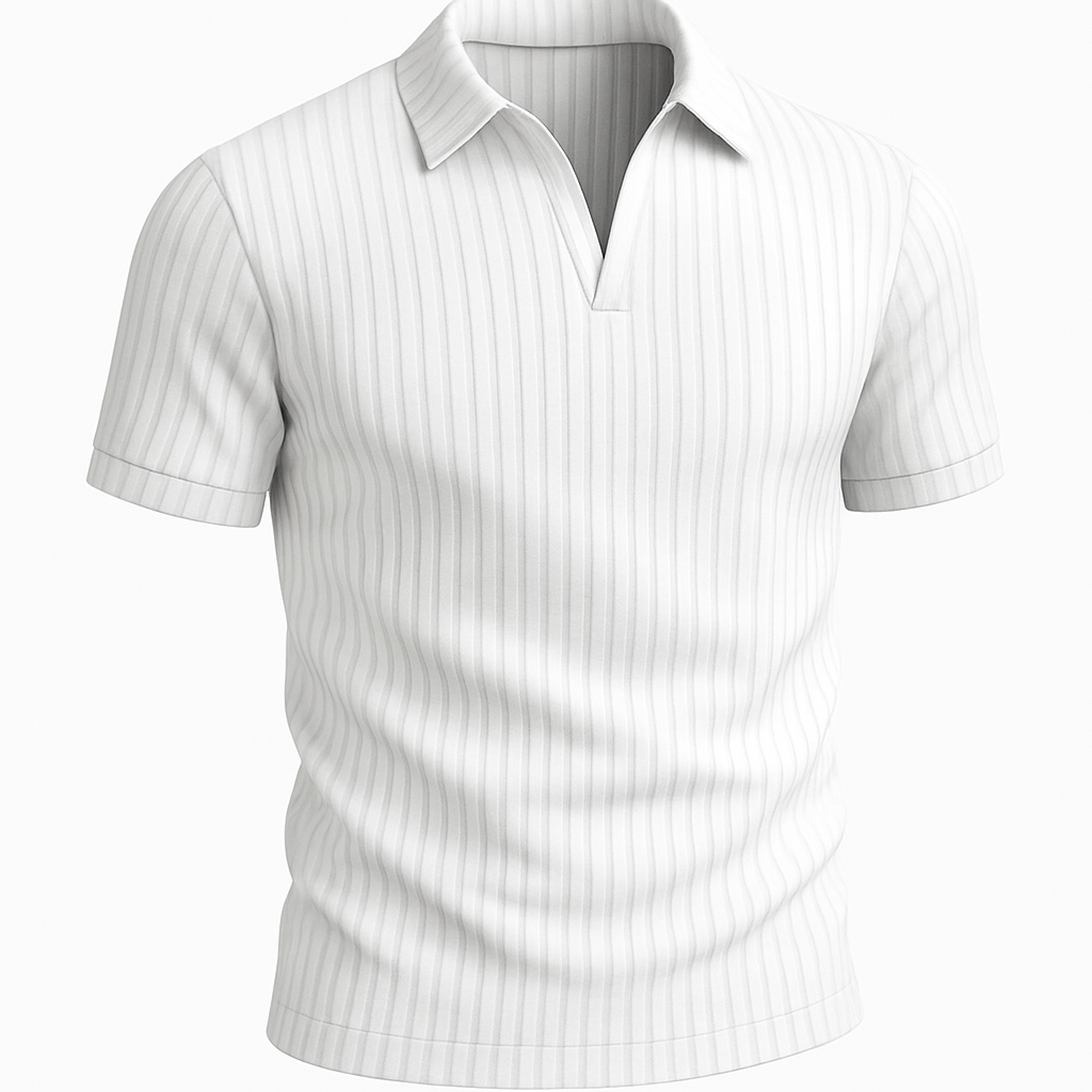 Classic Golf Polo Shirt Vertical Stripes