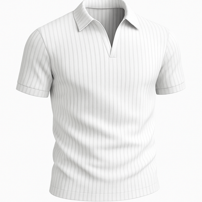 Classic Golf Polo Shirt Vertical Stripes